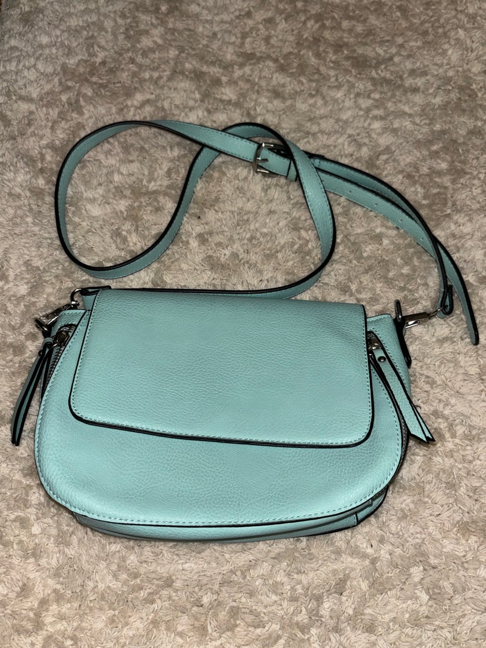 a new day Light Blue/ Teal Crossbody Bag with Adjustable Strap